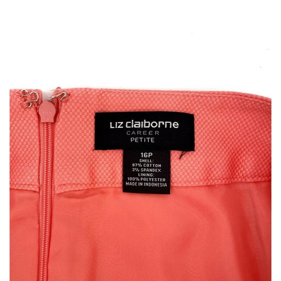 Liz Claiborne Career Pencil Skirt Women’s Petite Size 16P Textured Coral NEW - Picture 6 of 10